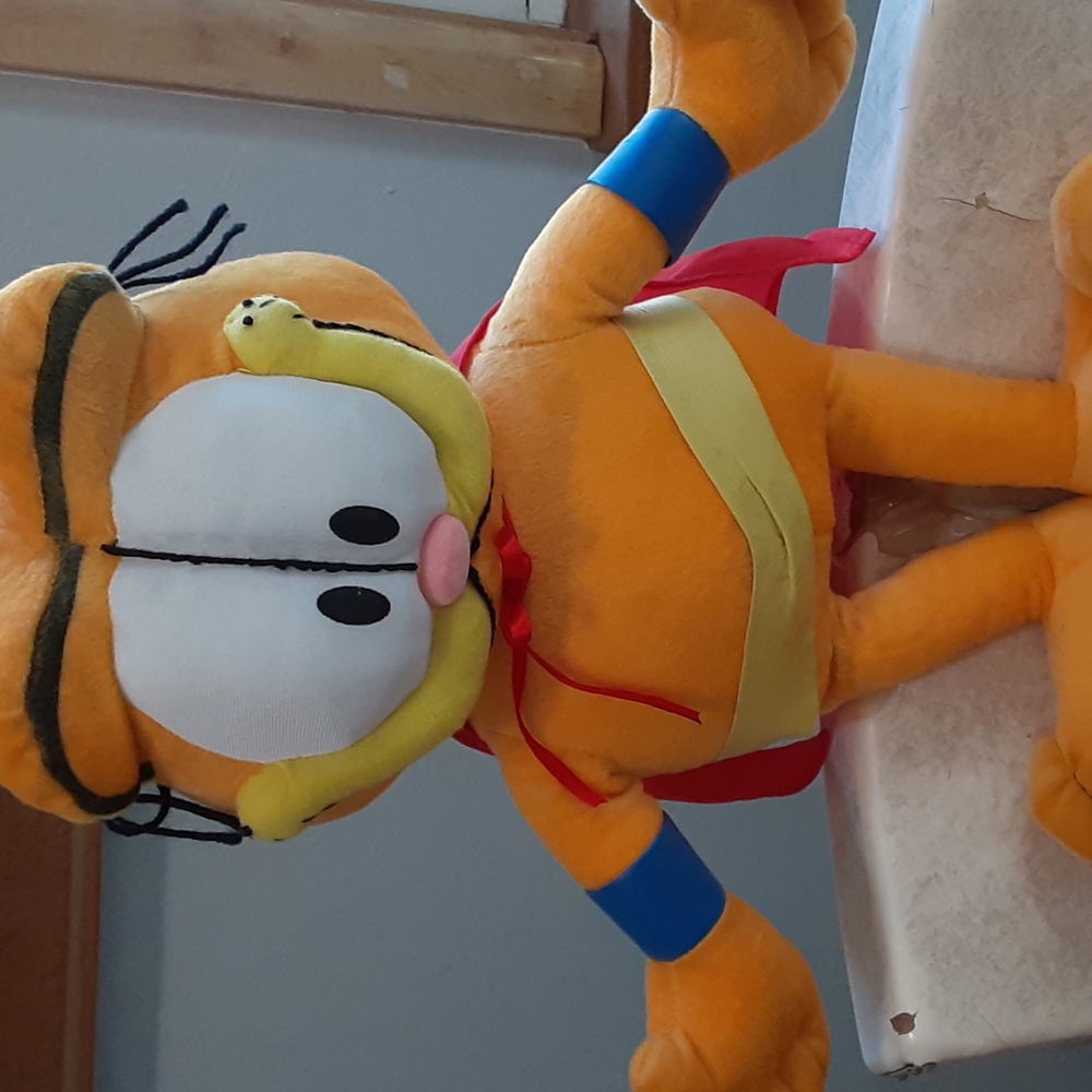 Vintage 80's 90's Nanco Paws Inc RARE 20" Garfield Superhero Plush